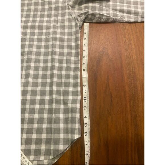 Billy Reid Men's Gray & White Gingham Cotton Standard Button Down Shirt XL - Picture 3 of 7
